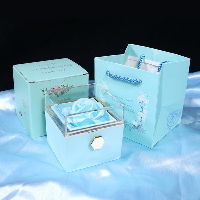 Rotating Rose Jewelry Gift Box – Creative Valentine's Gift for Women.