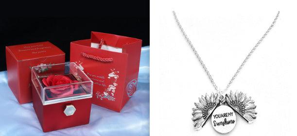 Rotating Rose Jewelry Gift Box – Creative Valentine's Gift for Women.