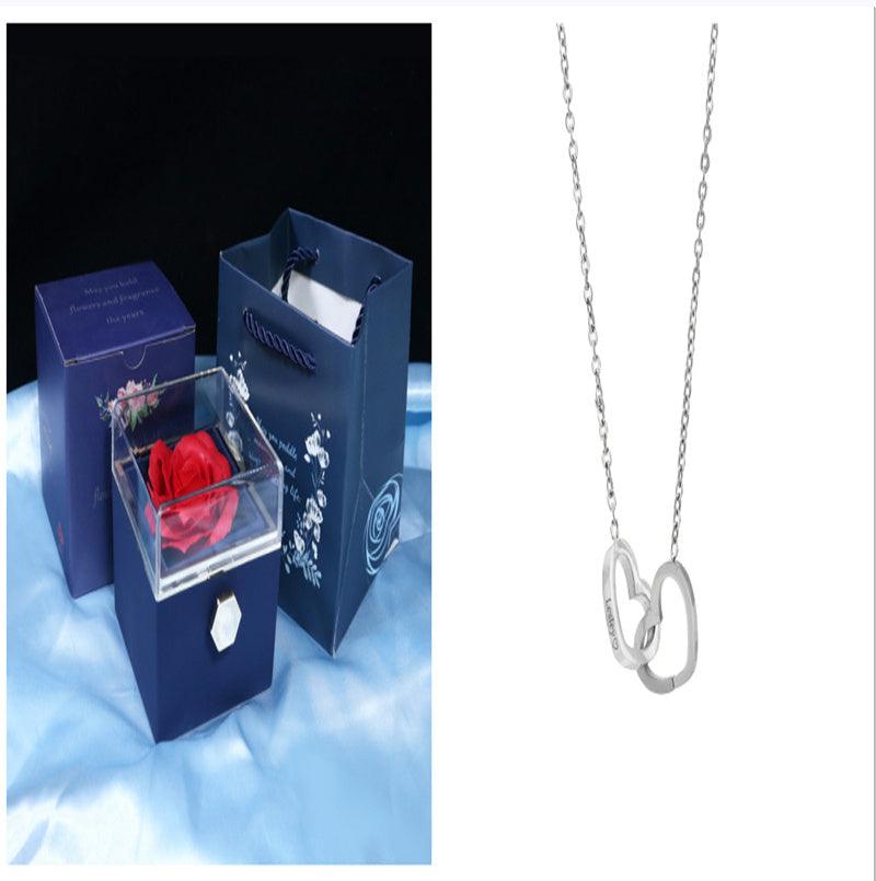 Rotating Rose Jewelry Gift Box – Creative Valentine's Gift for Women.