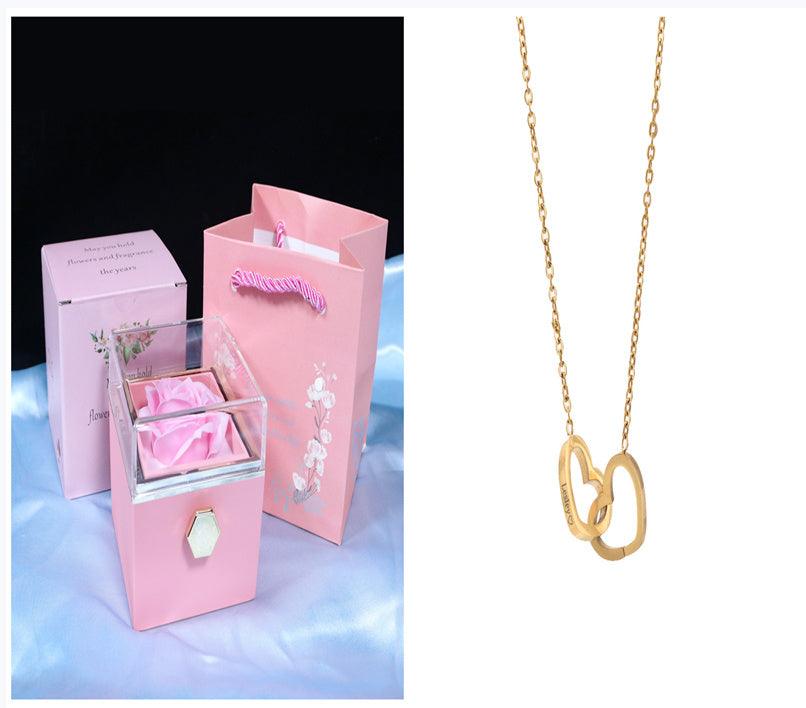 Rotating Rose Jewelry Gift Box – Creative Valentine's Gift for Women.