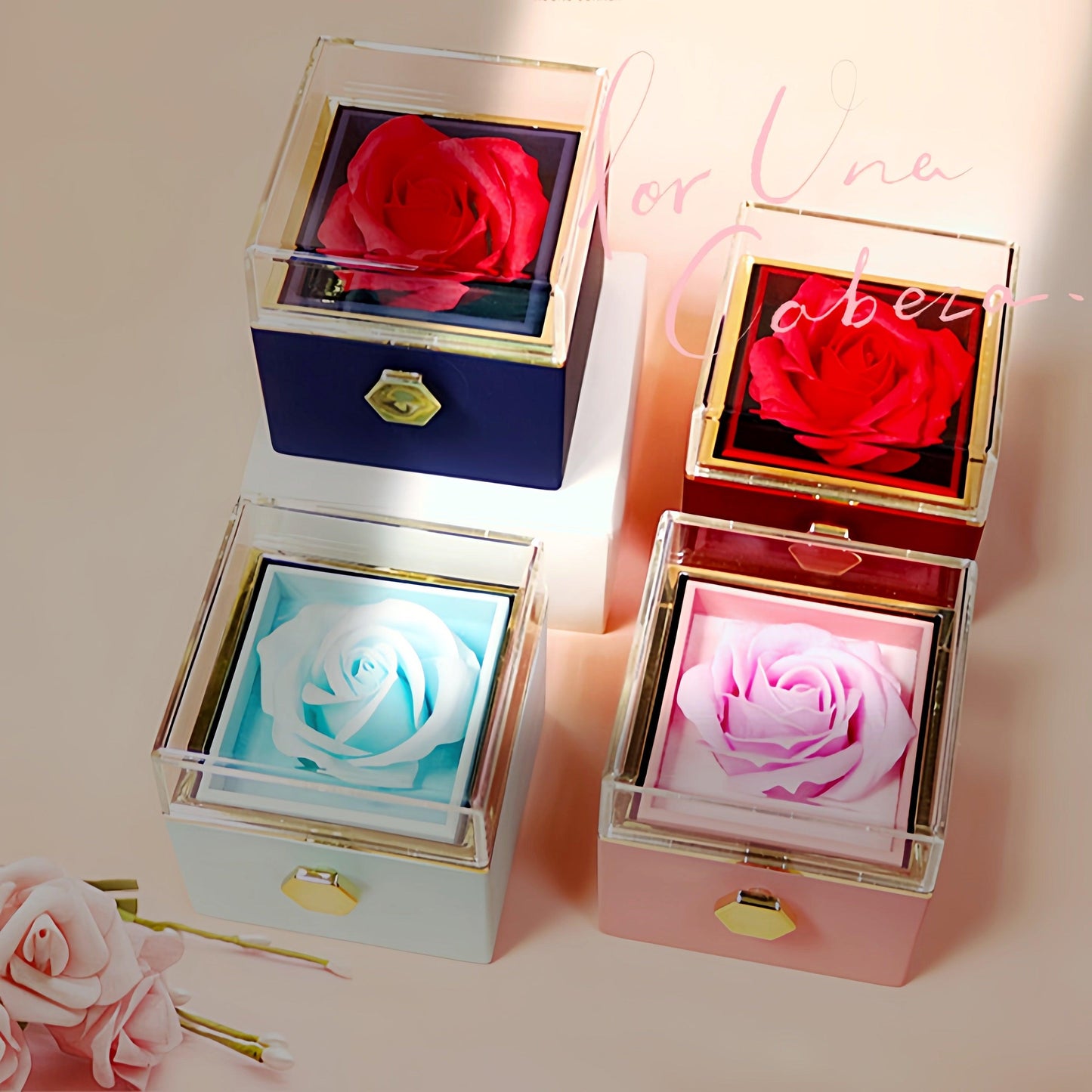 Rotating Rose Jewelry Gift Box – Creative Valentine's Gift for Women.