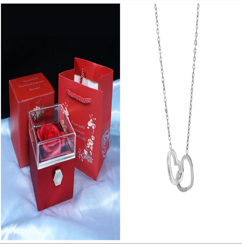 Rotating Rose Jewelry Gift Box – Creative Valentine's Gift for Women.