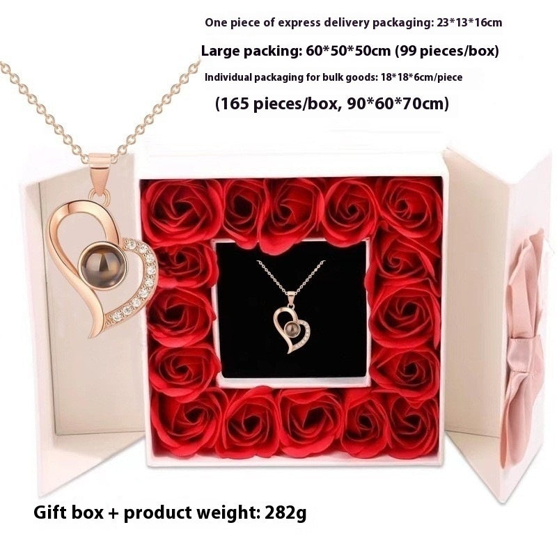 Necklace Women's High-end Peach Heart