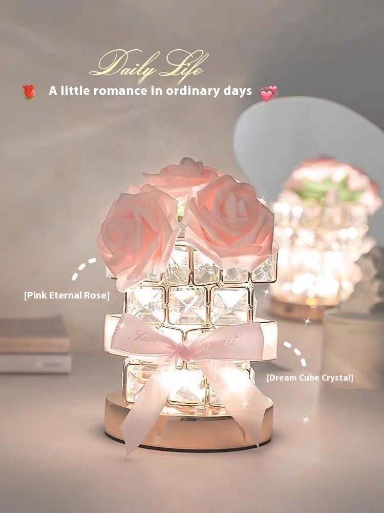 Gift Rose Cube Atmosphere Table Lamp