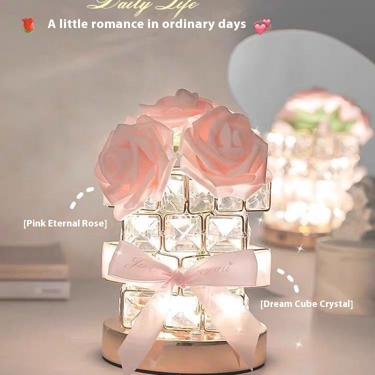 Gift Rose Cube Atmosphere Table Lamp