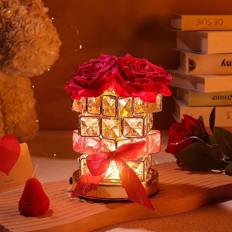 Gift Rose Cube Atmosphere Table Lamp