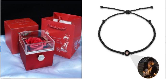 Rotating Rose Jewelry Gift Box – Creative Valentine's Gift for Women.