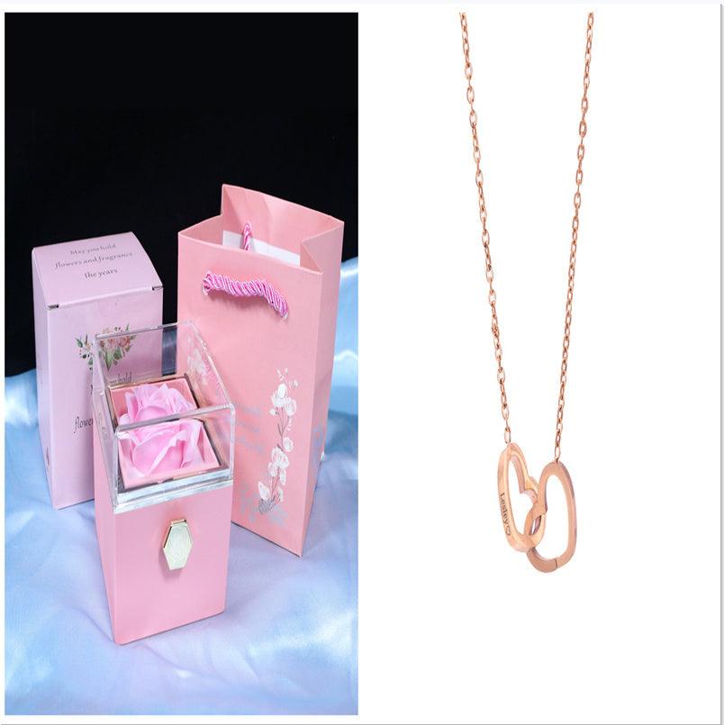 Rotating Rose Jewelry Gift Box – Creative Valentine's Gift for Women.