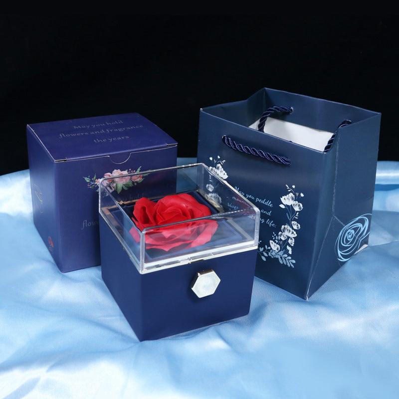 Rotating Rose Jewelry Gift Box – Creative Valentine's Gift for Women.