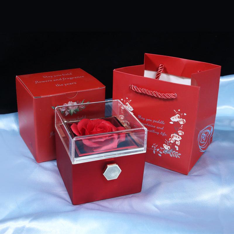 Rotating Rose Jewelry Gift Box – Creative Valentine's Gift for Women.