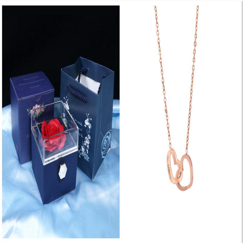 Rotating Rose Jewelry Gift Box – Creative Valentine's Gift for Women.