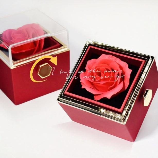 Rotating Rose Jewelry Gift Box – Creative Valentine's Gift for Women.