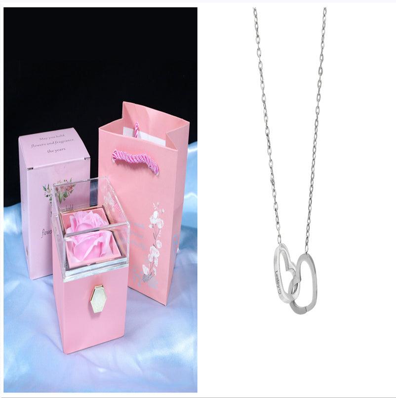 Rotating Rose Jewelry Gift Box – Creative Valentine's Gift for Women.