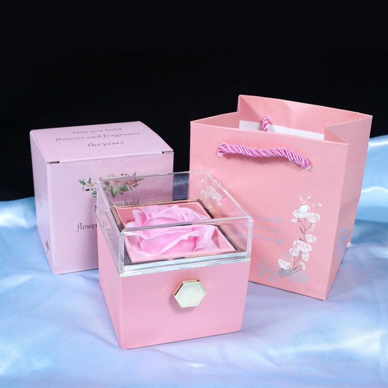 Rotating Rose Jewelry Gift Box – Creative Valentine's Gift for Women.