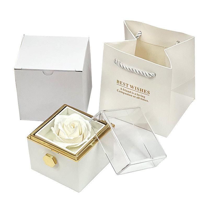 Rotating Rose Jewelry Gift Box – Creative Valentine's Gift for Women.